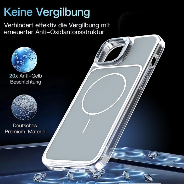 For iPhone 15 Plus Bright Color Blocking Camera Bracket Magnetic Phone Case