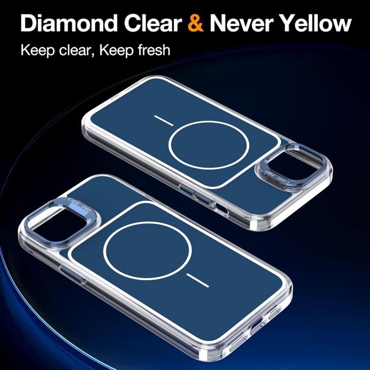 For iPhone 15 Plus Bright Color Blocking Camera Bracket Magnetic Phone Case