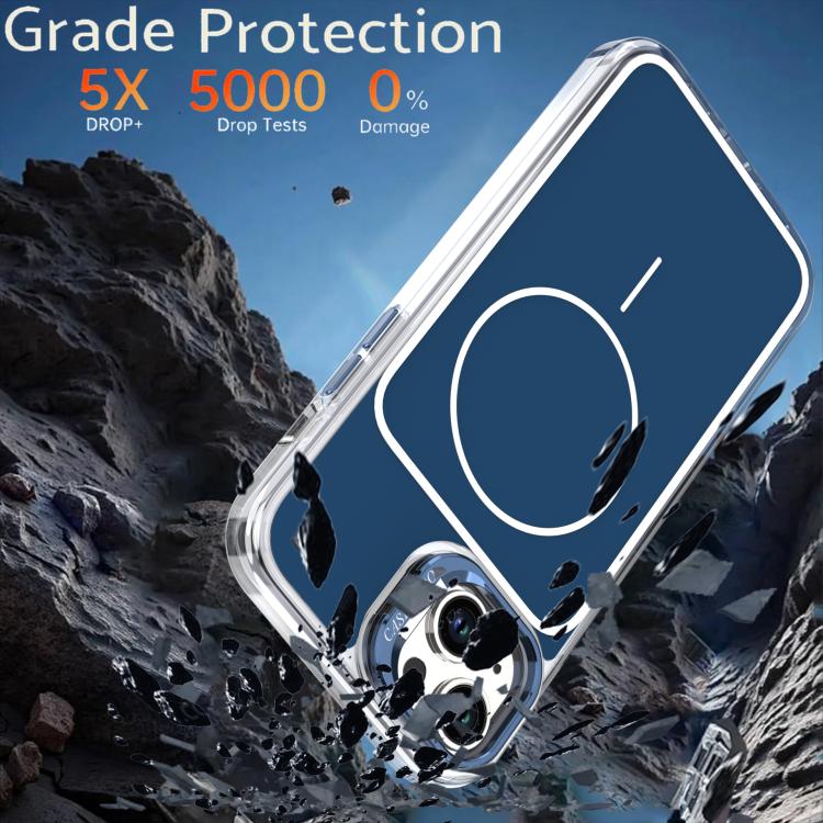 For iPhone 15 Plus Bright Color Blocking Camera Bracket Magnetic Phone Case
