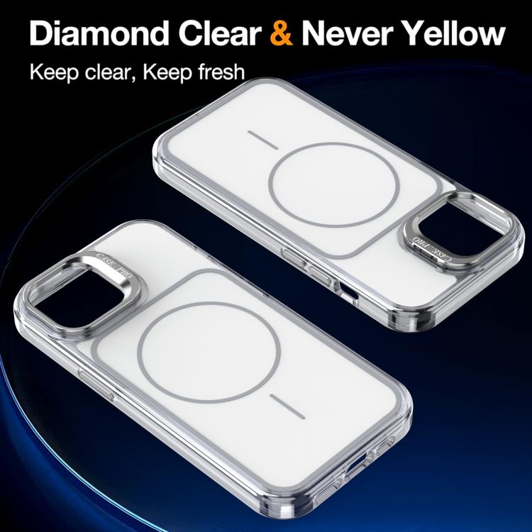 For iPhone 15 Bright Color Blocking Camera Bracket Magnetic Phone Case
