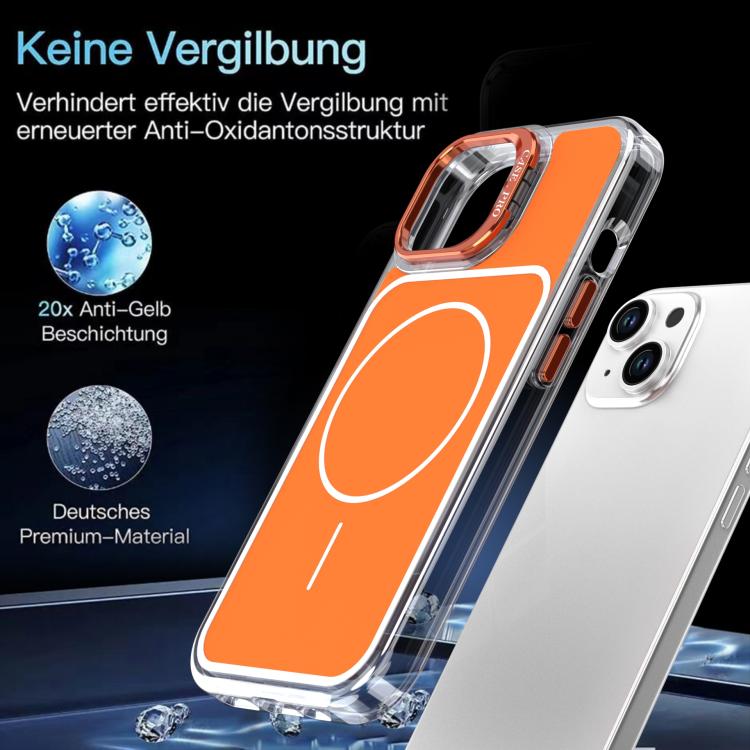 For iPhone 15 Bright Color Blocking Camera Bracket Magnetic Phone Case