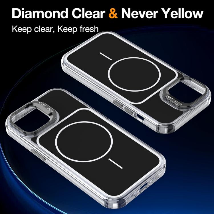 For iPhone 15 Bright Color Blocking Camera Bracket Magnetic Phone Case