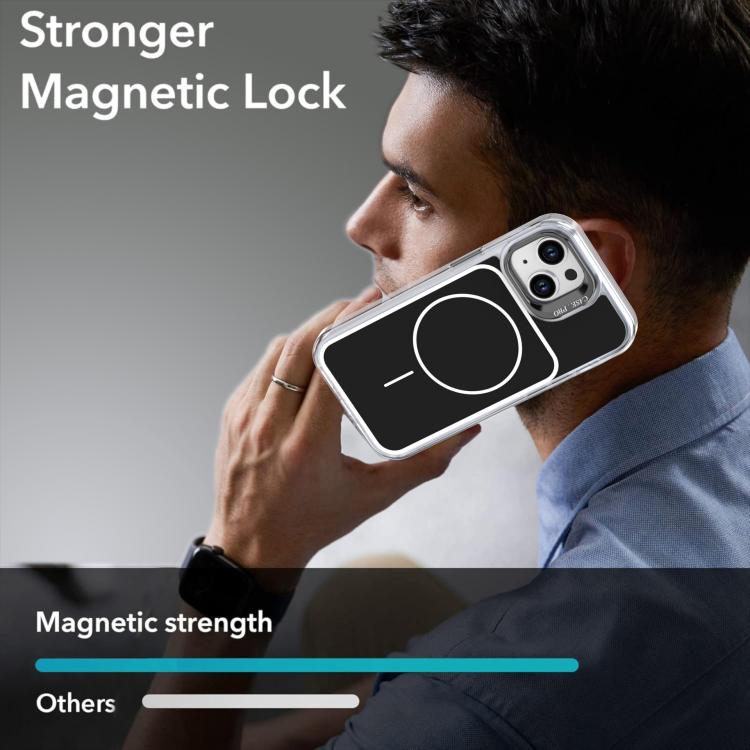 For iPhone 15 Bright Color Blocking Camera Bracket Magnetic Phone Case