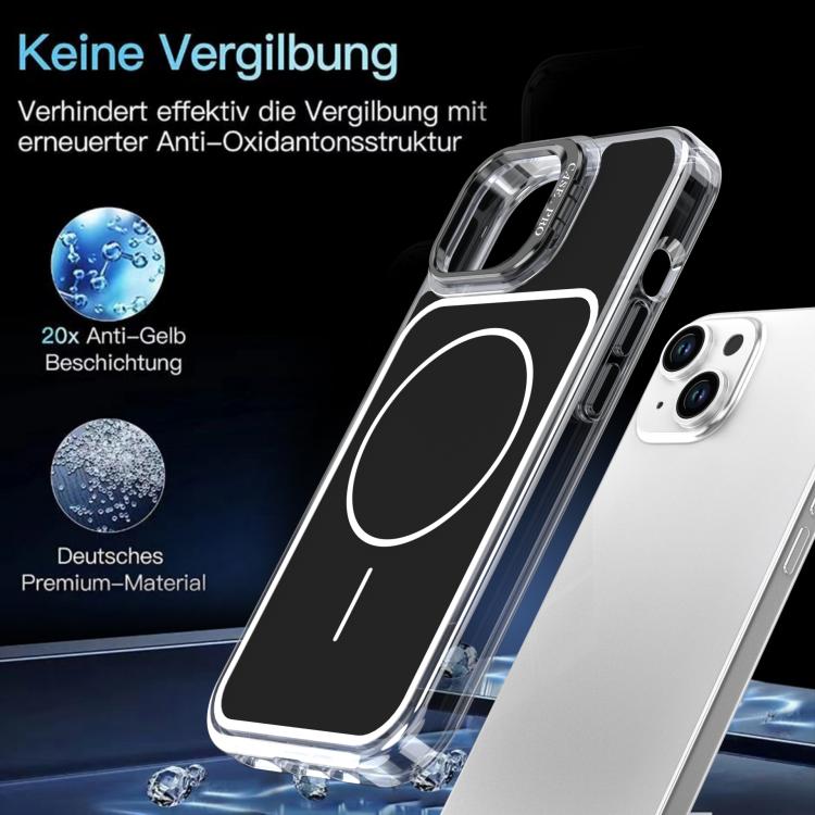 For iPhone 15 Bright Color Blocking Camera Bracket Magnetic Phone Case