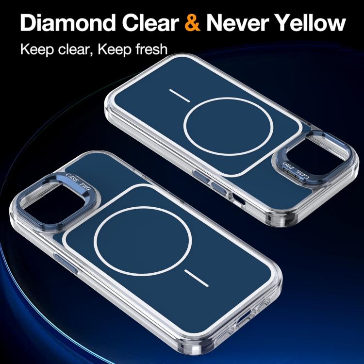 For iPhone 15 Bright Color Blocking Camera Bracket Magnetic Phone Case