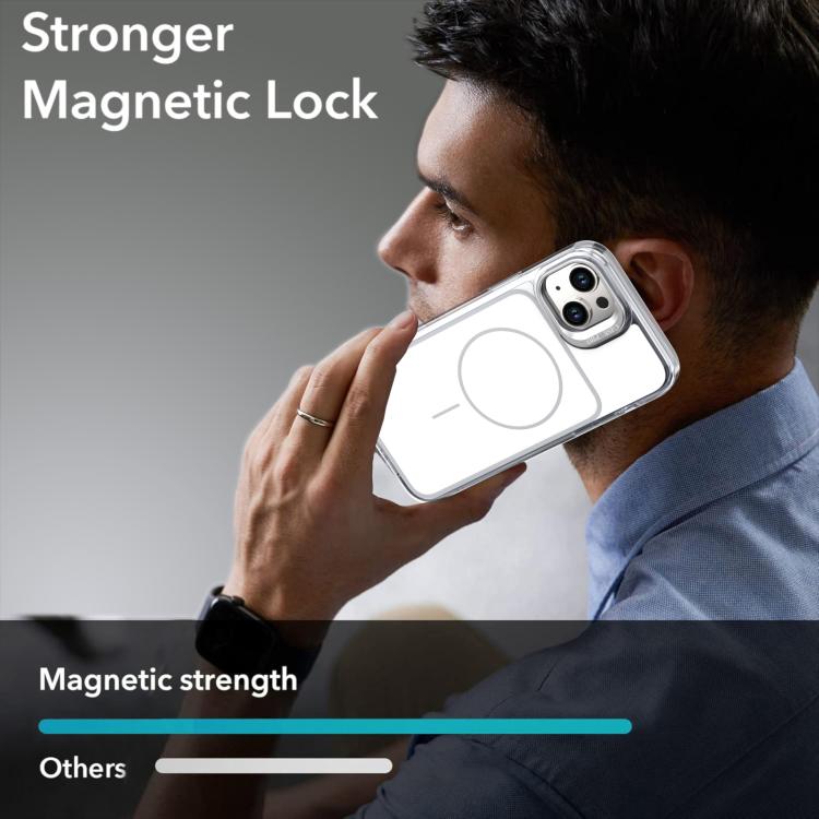 For iPhone 14 Plus Bright Color Blocking Camera Bracket Magnetic Phone Case