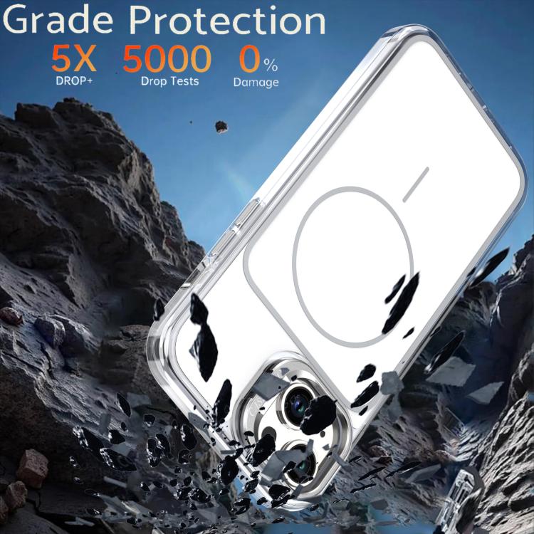 For iPhone 14 Plus Bright Color Blocking Camera Bracket Magnetic Phone Case