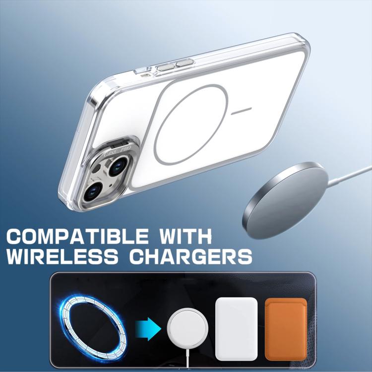 For iPhone 14 Plus Bright Color Blocking Camera Bracket Magnetic Phone Case