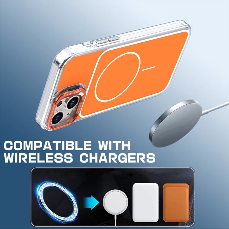 For iPhone 14 Plus Bright Color Blocking Camera Bracket Magnetic Phone Case