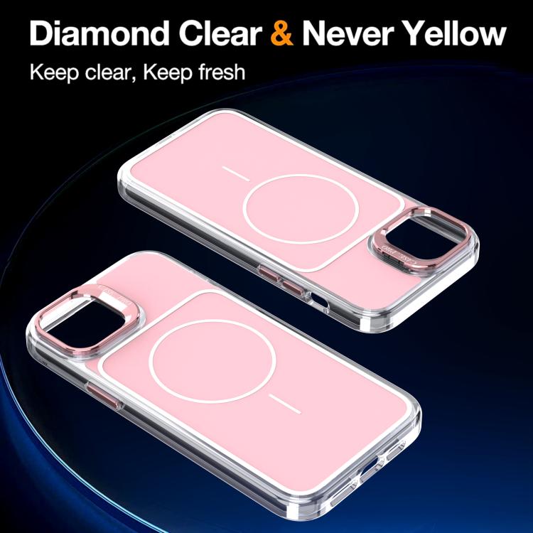 For iPhone 14 Plus Bright Color Blocking Camera Bracket Magnetic Phone Case