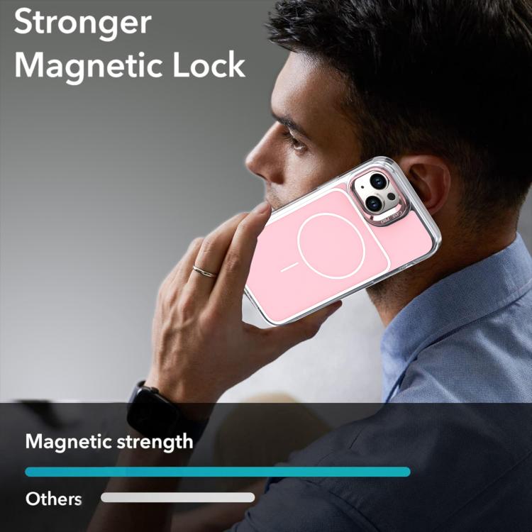 For iPhone 14 Plus Bright Color Blocking Camera Bracket Magnetic Phone Case