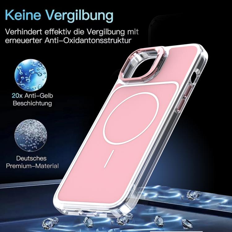 For iPhone 14 Plus Bright Color Blocking Camera Bracket Magnetic Phone Case