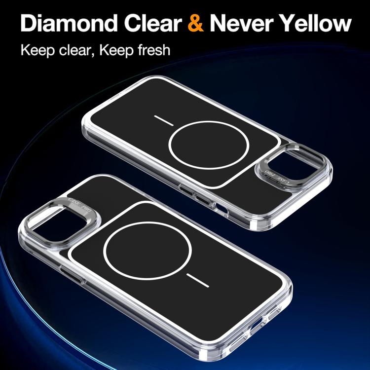 For iPhone 14 Plus Bright Color Blocking Camera Bracket Magnetic Phone Case