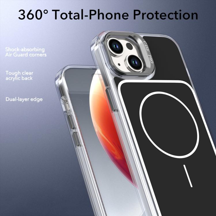 For iPhone 14 Plus Bright Color Blocking Camera Bracket Magnetic Phone Case