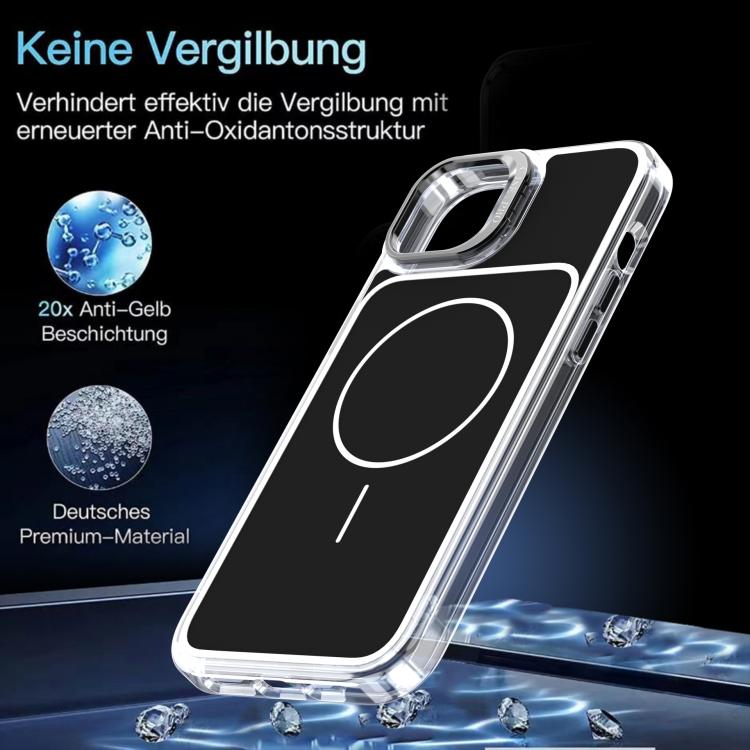 For iPhone 14 Plus Bright Color Blocking Camera Bracket Magnetic Phone Case