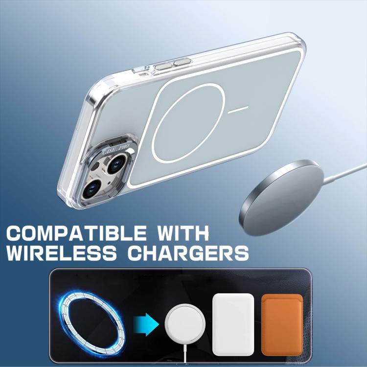 For iPhone 14 Plus Bright Color Blocking Camera Bracket Magnetic Phone Case