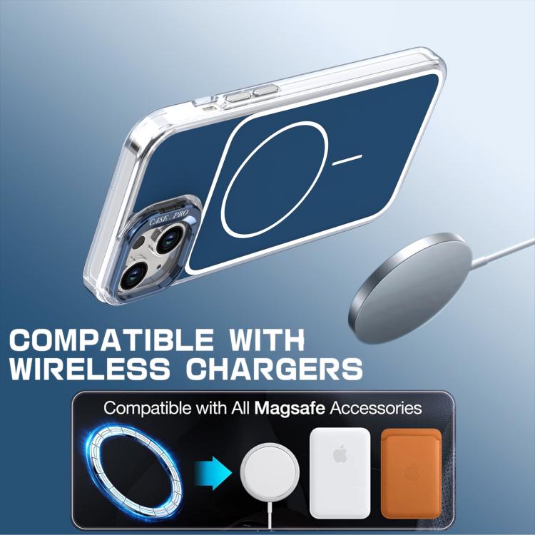 For iPhone 14 Plus Bright Color Blocking Camera Bracket Magnetic Phone Case