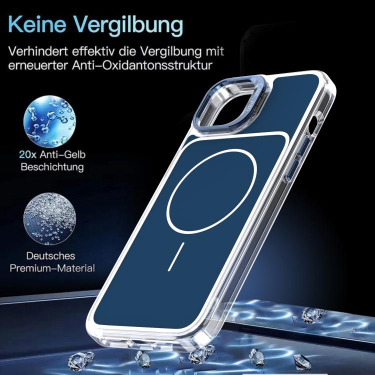 For iPhone 14 Plus Bright Color Blocking Camera Bracket Magnetic Phone Case