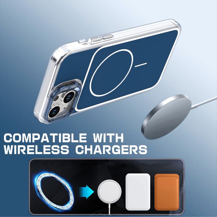 For iPhone 14 Plus Bright Color Blocking Camera Bracket Magnetic Phone Case
