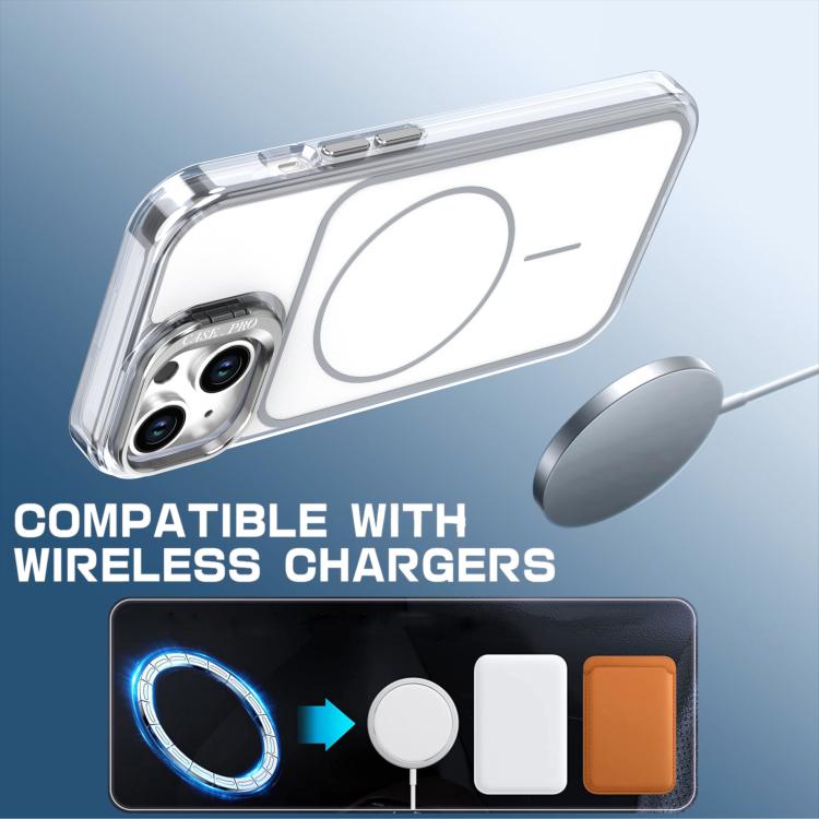 For iPhone 14 / 13 Bright Color Blocking Camera Bracket Magnetic Phone Case