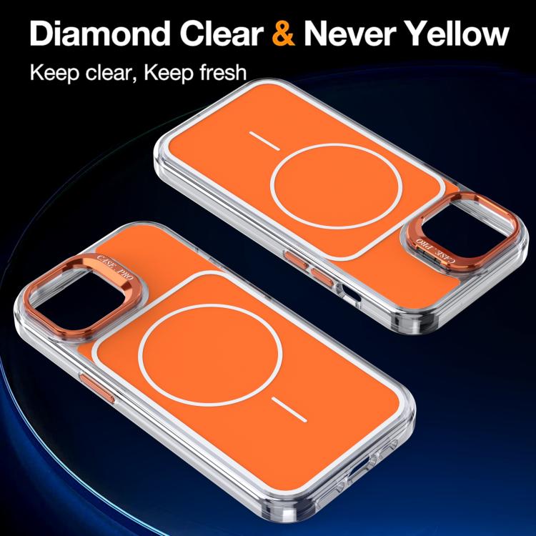 For iPhone 14 / 13 Bright Color Blocking Camera Bracket Magnetic Phone Case