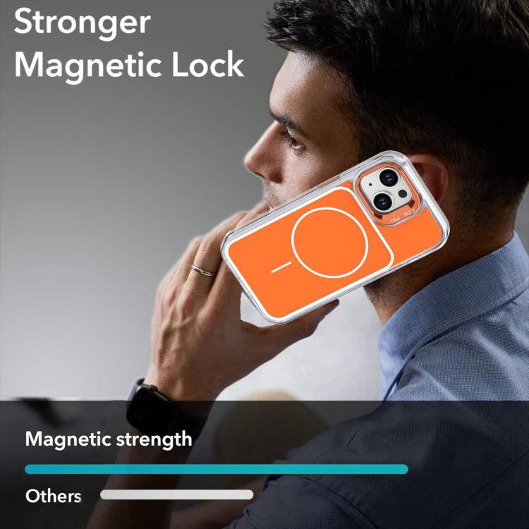 For iPhone 14 / 13 Bright Color Blocking Camera Bracket Magnetic Phone Case