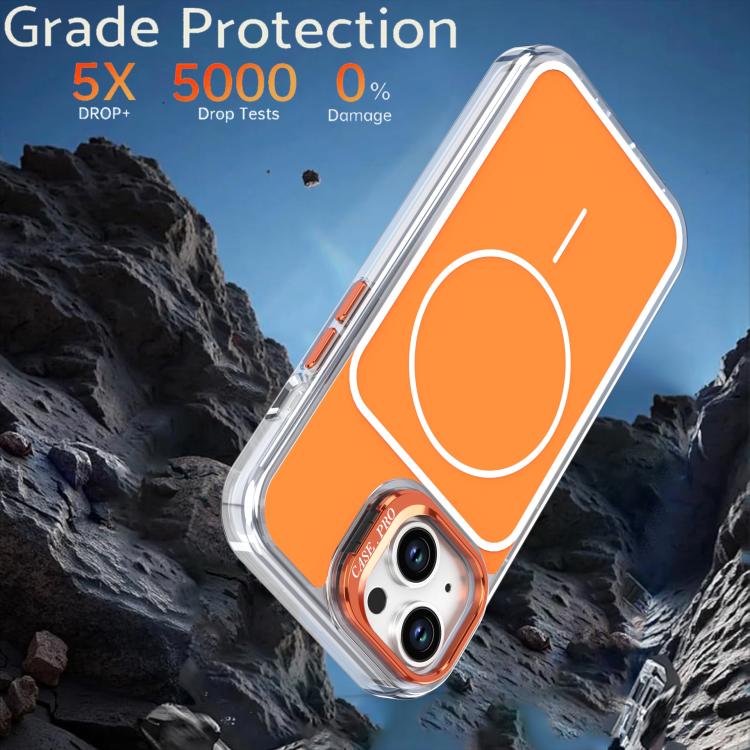 For iPhone 14 / 13 Bright Color Blocking Camera Bracket Magnetic Phone Case