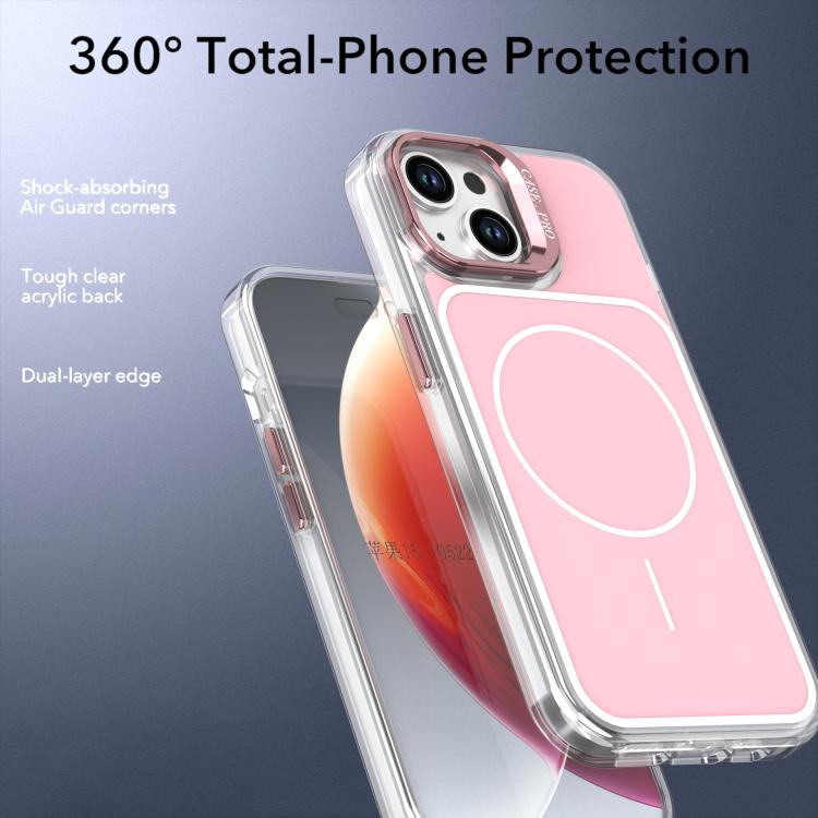 For iPhone 14 / 13 Bright Color Blocking Camera Bracket Magnetic Phone Case
