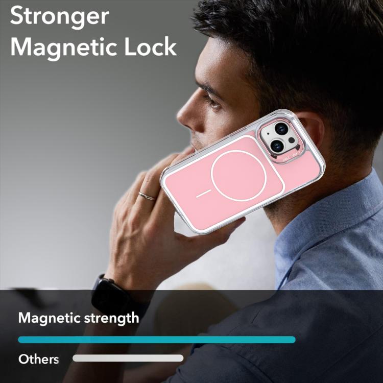 For iPhone 14 / 13 Bright Color Blocking Camera Bracket Magnetic Phone Case