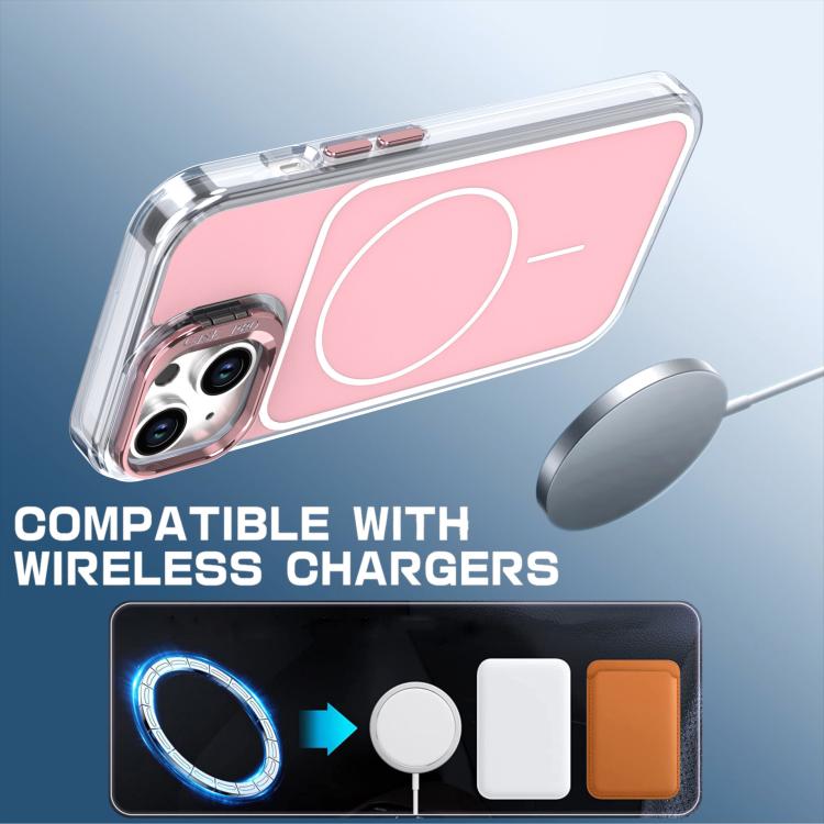For iPhone 14 / 13 Bright Color Blocking Camera Bracket Magnetic Phone Case