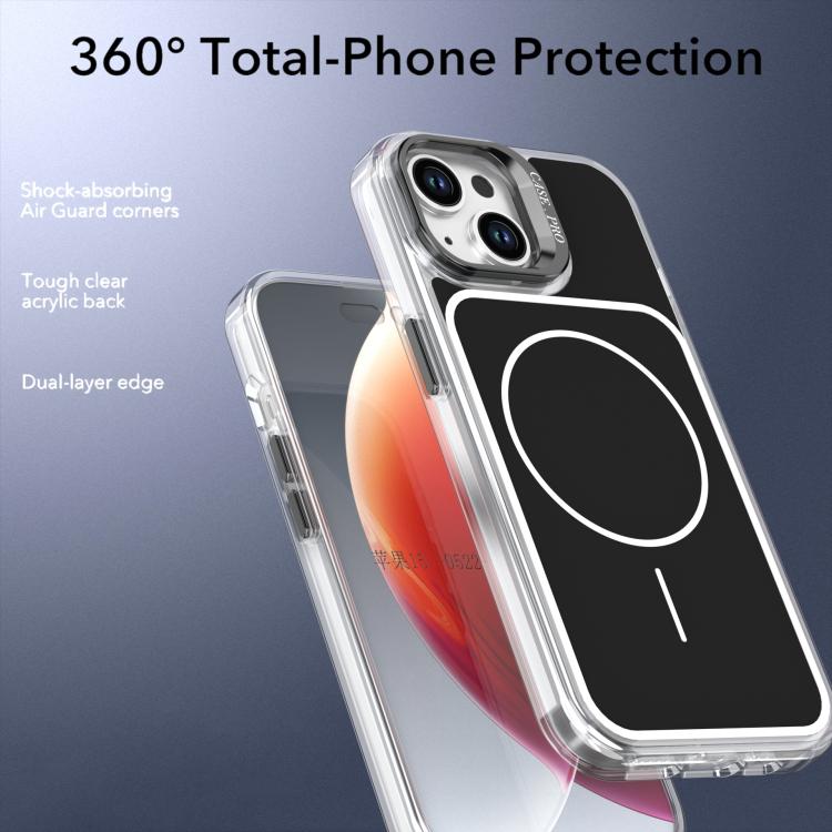 For iPhone 14 / 13 Bright Color Blocking Camera Bracket Magnetic Phone Case