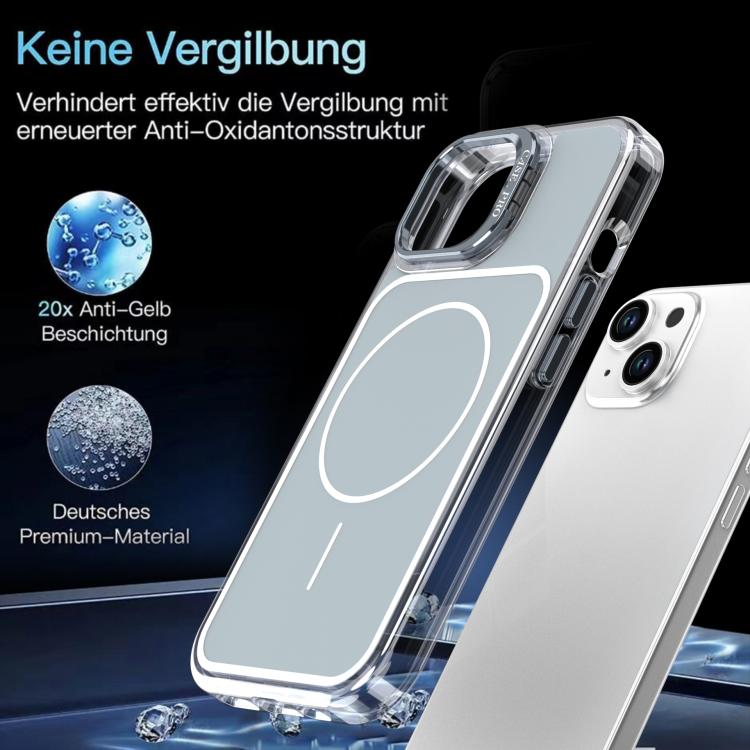 For iPhone 14 / 13 Bright Color Blocking Camera Bracket Magnetic Phone Case