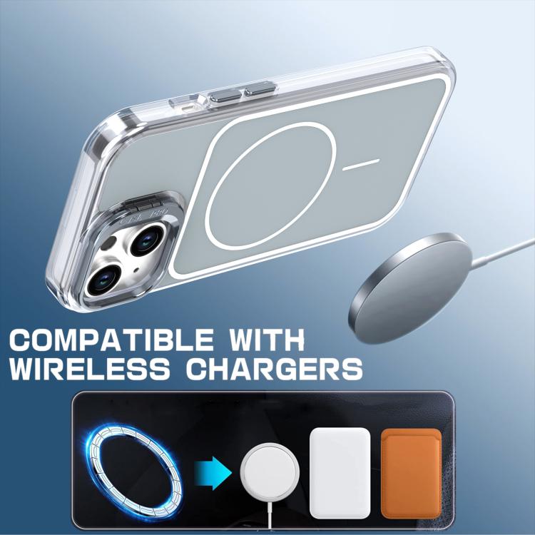 For iPhone 14 / 13 Bright Color Blocking Camera Bracket Magnetic Phone Case