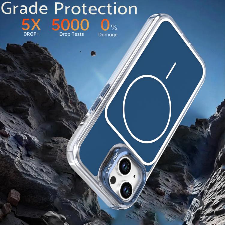 For iPhone 14 / 13 Bright Color Blocking Camera Bracket Magnetic Phone Case