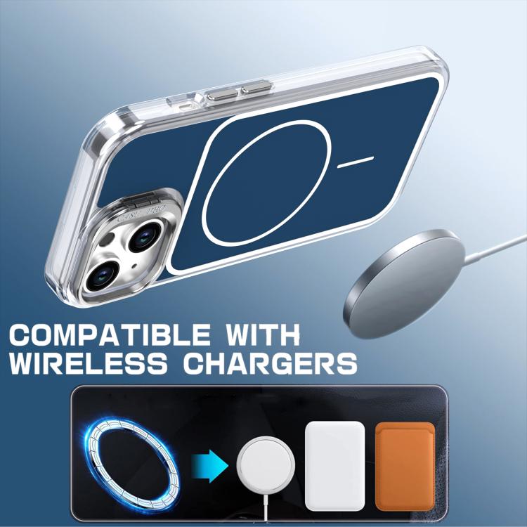 For iPhone 14 / 13 Bright Color Blocking Camera Bracket Magnetic Phone Case