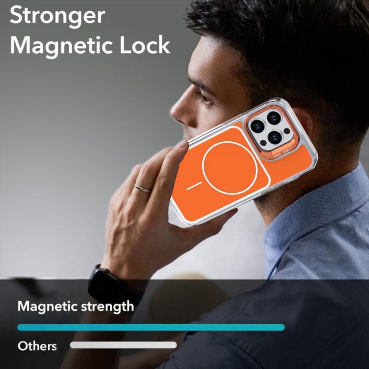 For iPhone 14 Pro Bright Color Blocking Camera Bracket Magnetic Phone Case