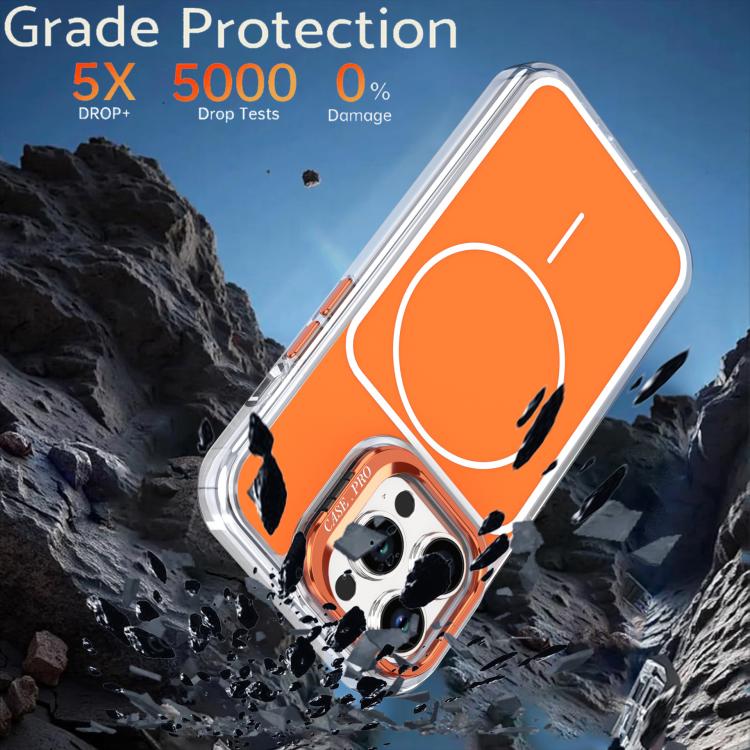 For iPhone 14 Pro Bright Color Blocking Camera Bracket Magnetic Phone Case