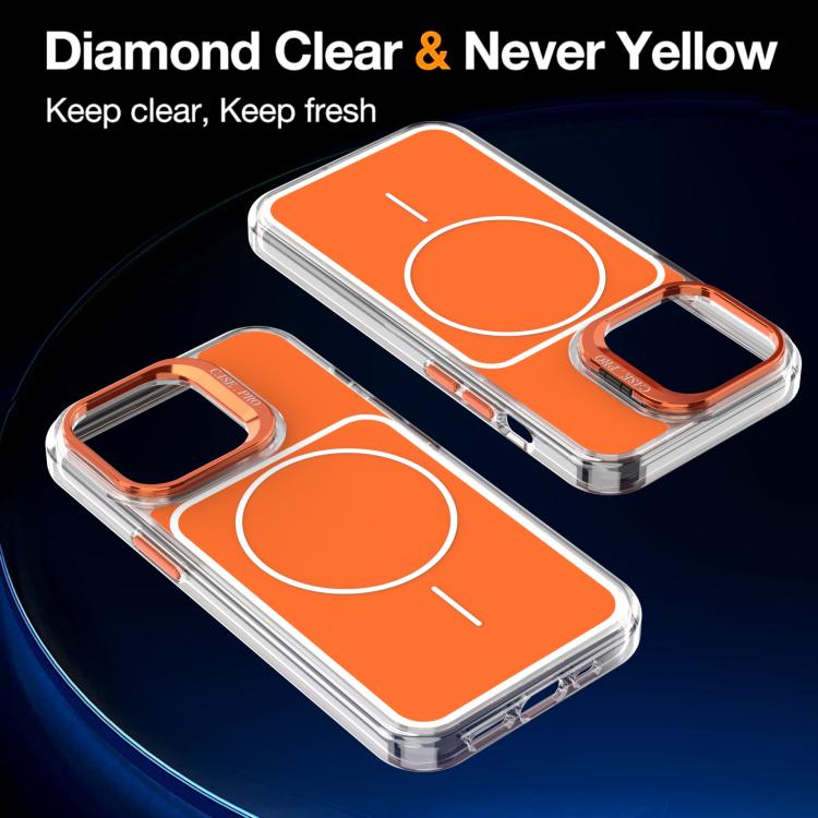 For iPhone 14 Pro Max Bright Color Blocking Camera Bracket Magnetic Phone Case