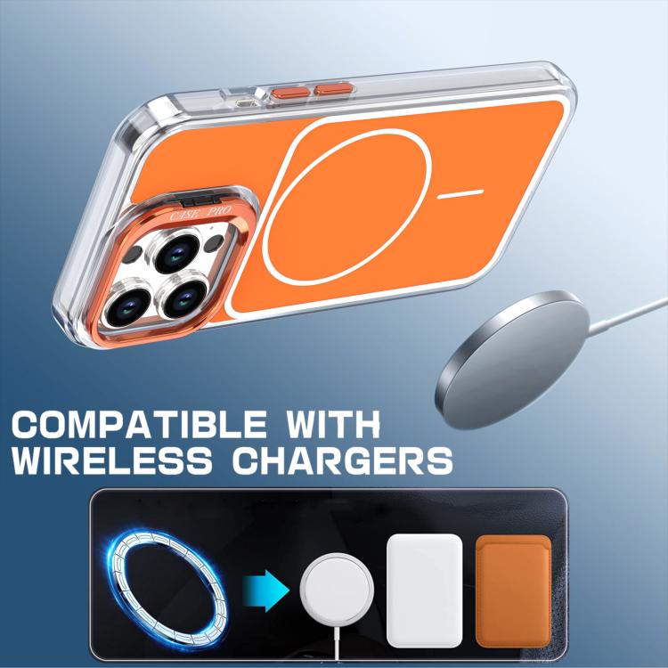For iPhone 14 Pro Max Bright Color Blocking Camera Bracket Magnetic Phone Case