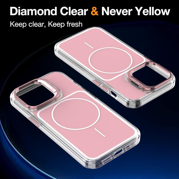 For iPhone 14 Pro Max Bright Color Blocking Camera Bracket Magnetic Phone Case