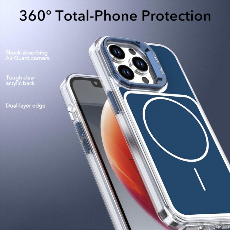 For iPhone 14 Pro Max Bright Color Blocking Camera Bracket Magnetic Phone Case