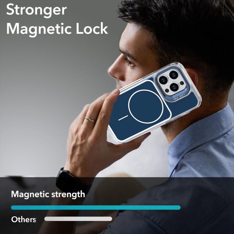 For iPhone 14 Pro Max Bright Color Blocking Camera Bracket Magnetic Phone Case
