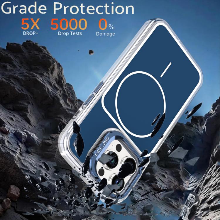For iPhone 14 Pro Max Bright Color Blocking Camera Bracket Magnetic Phone Case