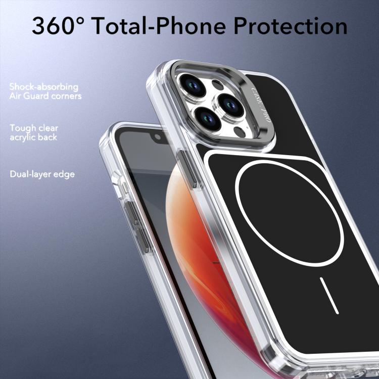 For iPhone 13 Pro Max Bright Color Blocking Camera Bracket Magnetic Phone Case