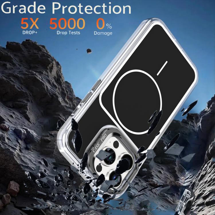 For iPhone 13 Pro Max Bright Color Blocking Camera Bracket Magnetic Phone Case