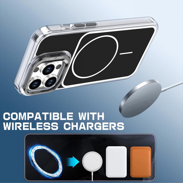 For iPhone 13 Pro Max Bright Color Blocking Camera Bracket Magnetic Phone Case