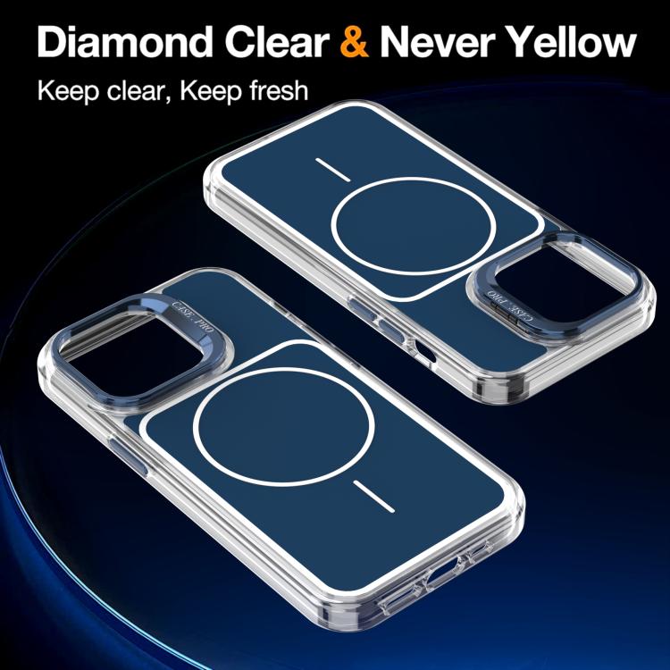 For iPhone 13 Pro Max Bright Color Blocking Camera Bracket Magnetic Phone Case