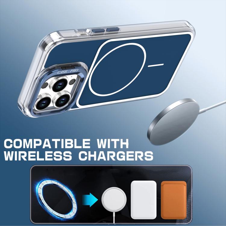 For iPhone 13 Pro Max Bright Color Blocking Camera Bracket Magnetic Phone Case