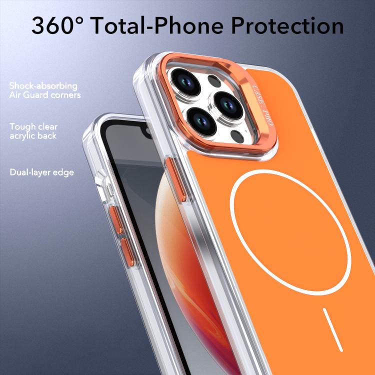 For iPhone 13 Pro Bright Color Blocking Camera Bracket Magnetic Phone Case