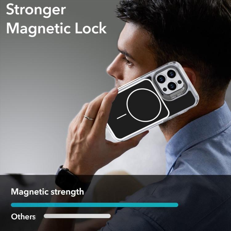 For iPhone 13 Pro Bright Color Blocking Camera Bracket Magnetic Phone Case